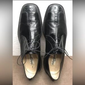 Belvedere Florence Men's Shoes Black Genuine Ostrich, Leather Italy Made Size 14